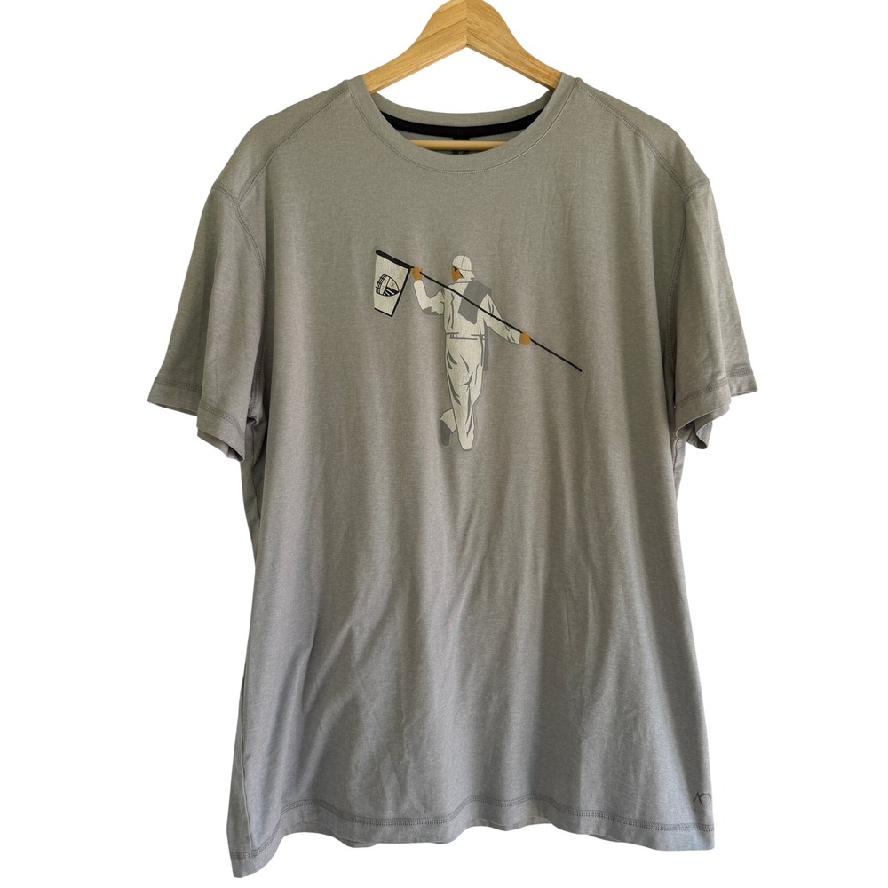 Anderson Ord Mens Gray Caddie Graphic Performance T-Shirt Size Large Stretch